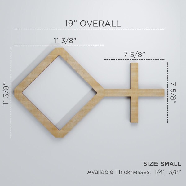 Small Cameron Decorative Fretwork Wood Wall Panels, Hickory, 19 W X 11 3/8H X 3/8T